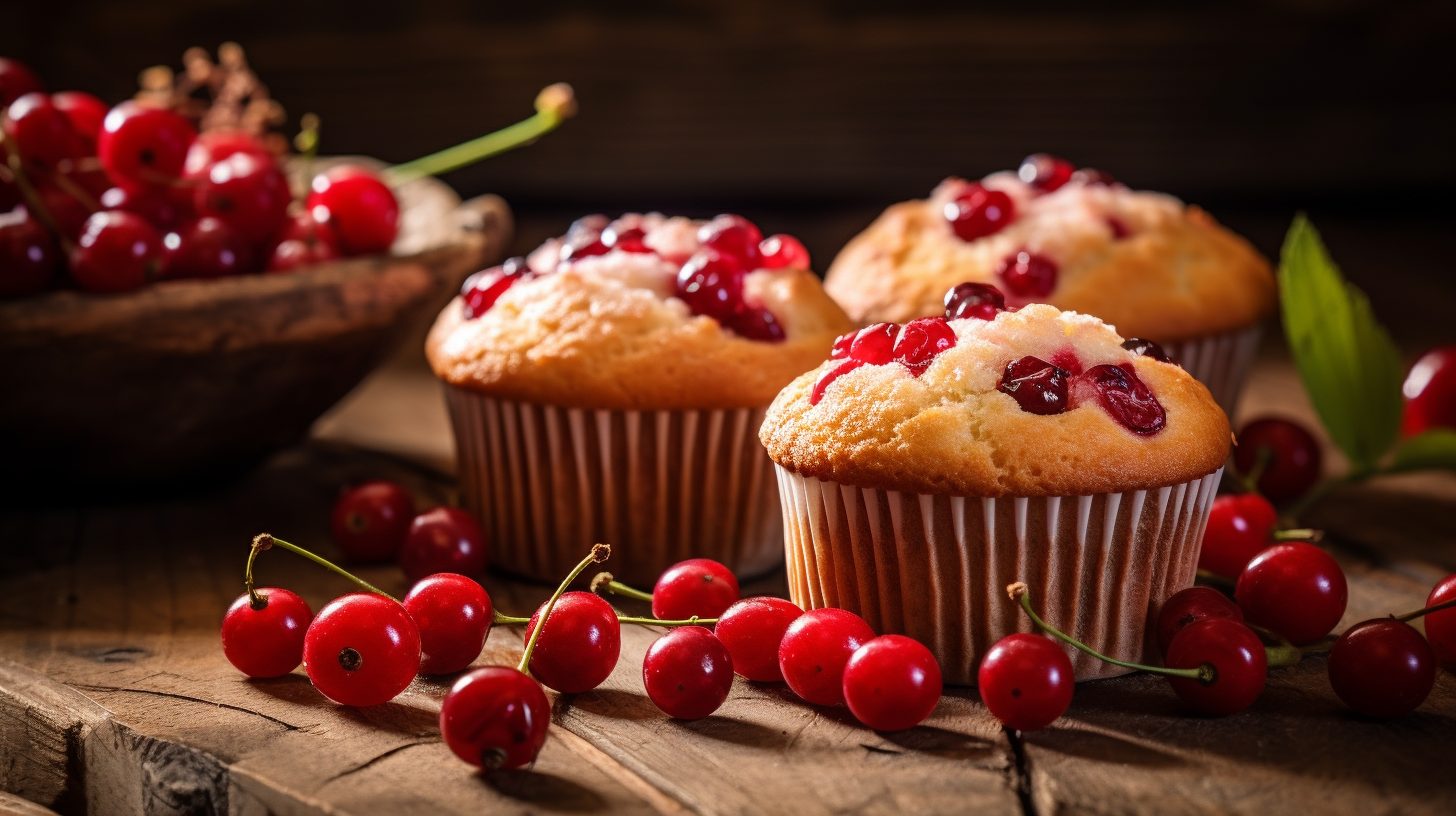 Rote Johannisbeeren Muffins ohne Zucker