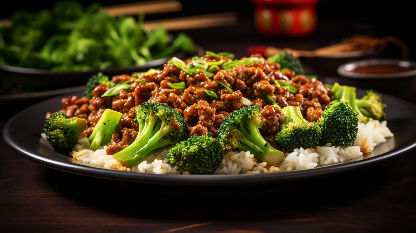 Teriyaki-Hackfleisch-Pfanne mit Brokkoli