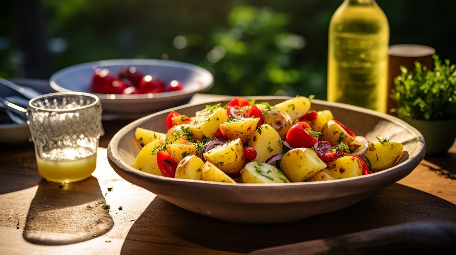 Veganer Kartoffelsalat mit Tofu